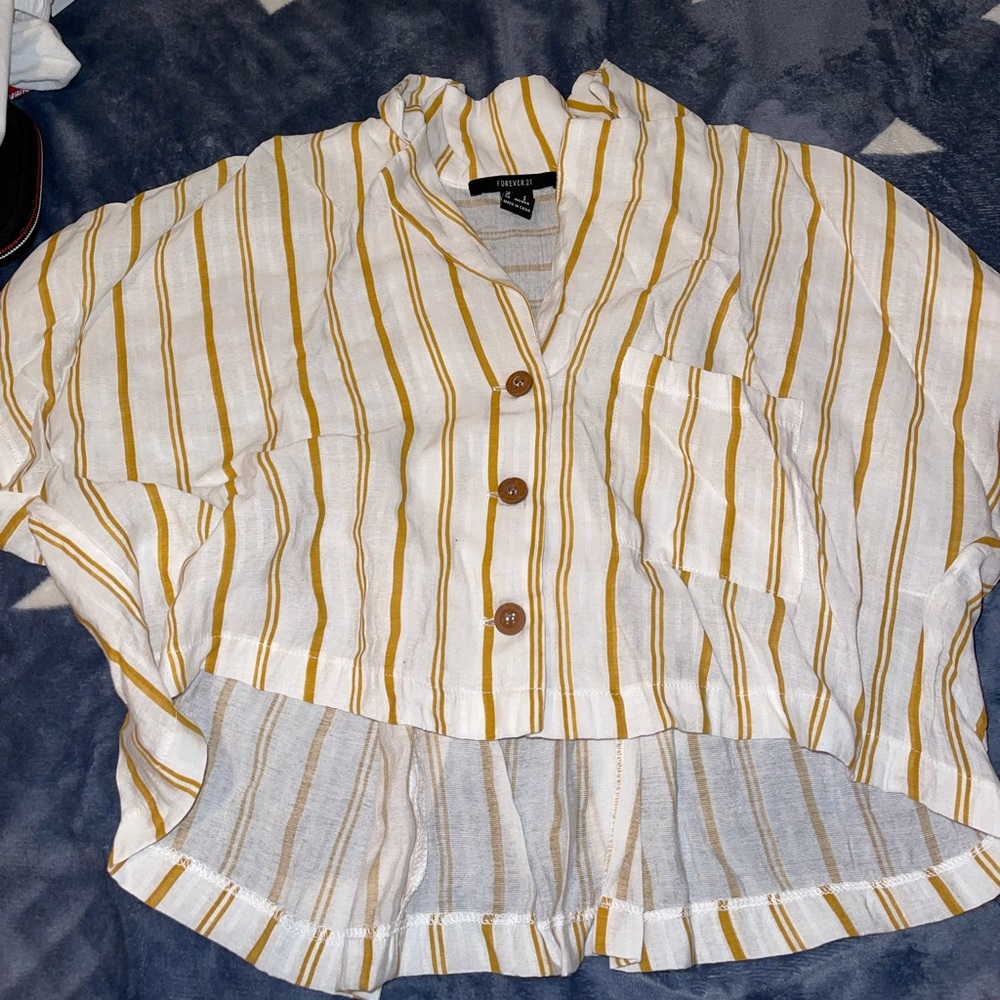 Striped cropped forever 21 shirt